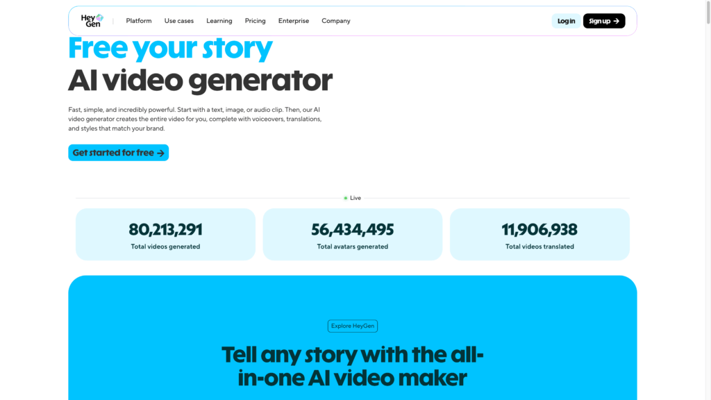 Screenshot of HeyGen AI Video Tool