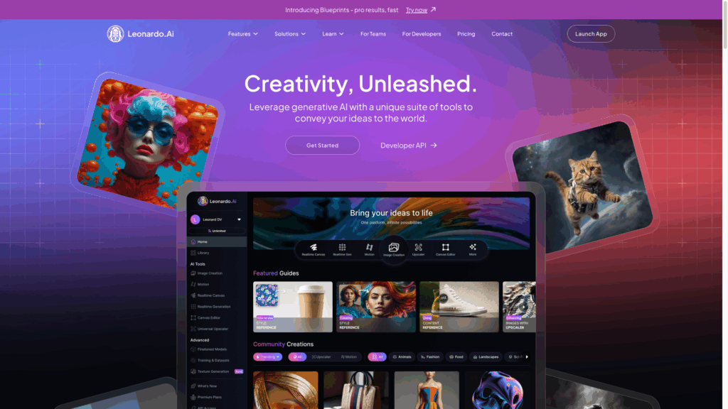 Screenshot of Leonardo AI Video Tool
